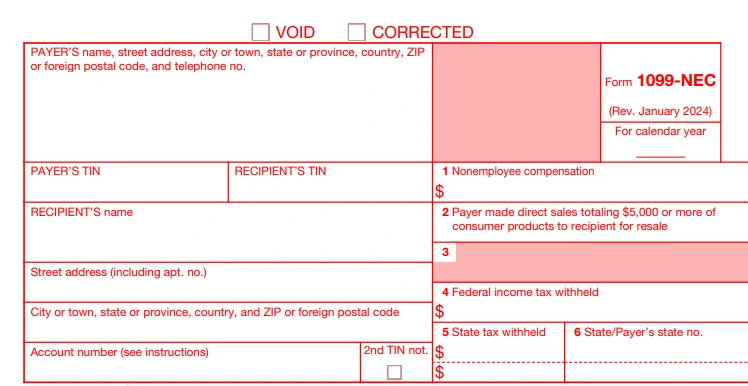 Form 1099 – For self-employed or independent contractors