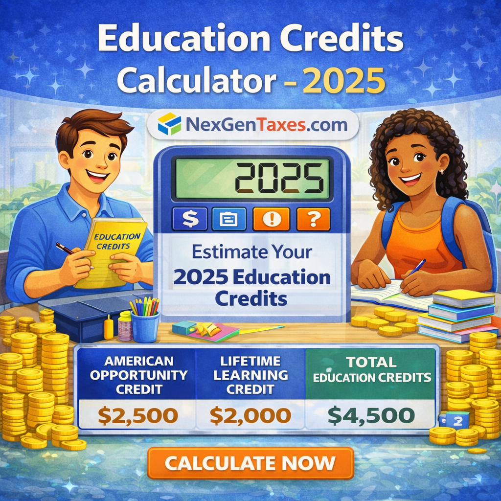 Education Credits Calculator 2025 - Compare AOTC vs LLC tax credits
