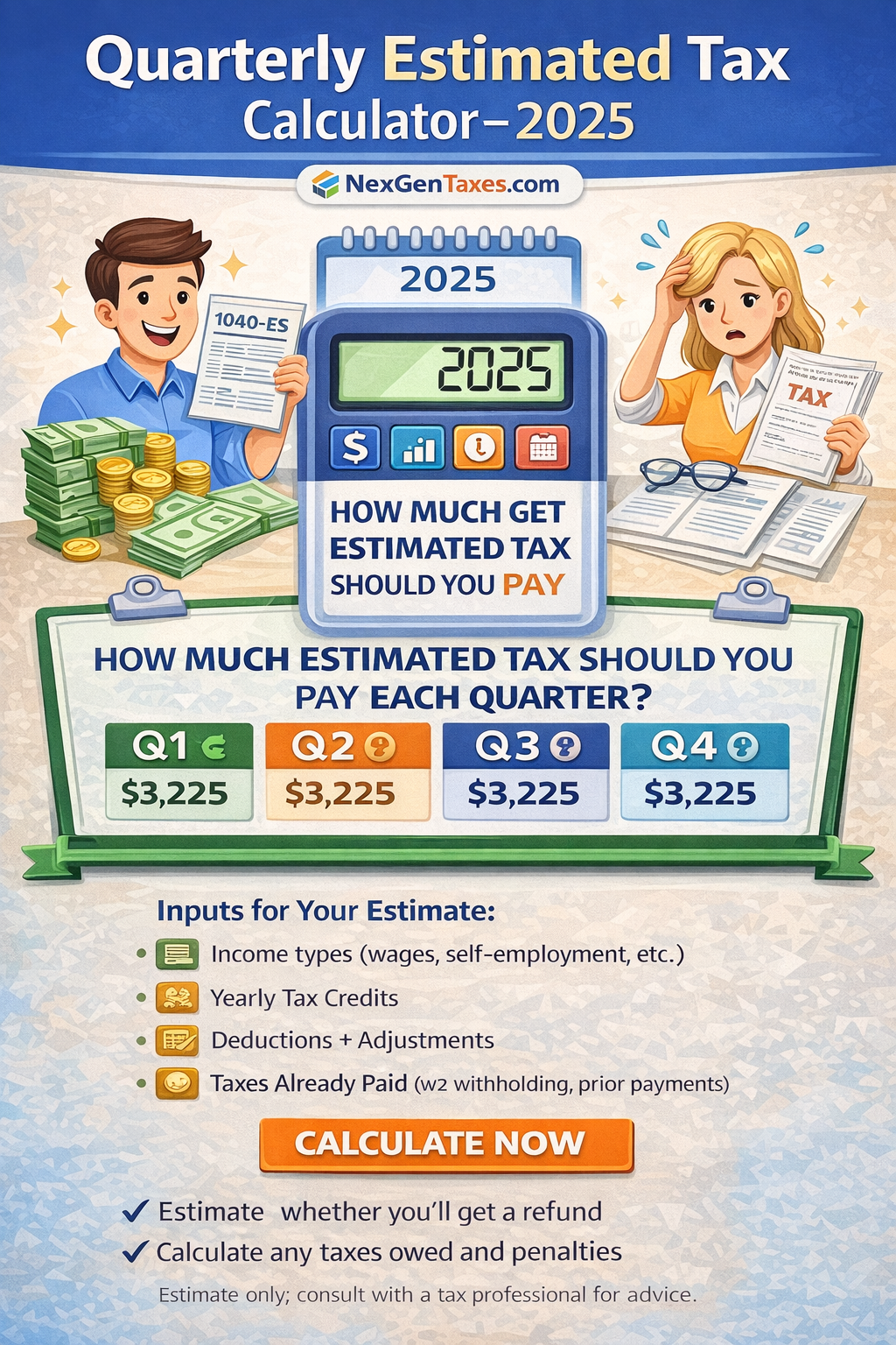 Quarterly Estimated Tax Calculator 2025
